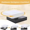 Merax Couchtisch hochglanz Sofatisch mit 360° drehbarer & anhebbarer Tischplatte (Beistelltisch, 90x90x55 cm, 1-St), Wohnzimmertisch mit 3 Schubladen, offenem Stauraum & verstecktem Fach Bild 4