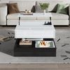 Merax Couchtisch hochglanz Sofatisch mit 360° drehbarer & anhebbarer Tischplatte (Beistelltisch, 90x90x55 cm, 1-St), Wohnzimmertisch mit 3 Schubladen, offenem Stauraum & verstecktem Fach Bild 3
