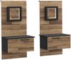 FORTE Jakobina Nako mit LED Beleuchtung, Holzwerkstoff, Schwarz/Braun, 54,7 x 119,7 x 41,1 cm Bild 3