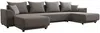 Vente-unique - NESSARO Sofa SamtStoff Schokoladenbraun - B 149 cm x H 80 cm x L 311 cm Bild 2