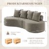 4-Sitzer Sofa B 240 x T 109 x H 60 cm aus Leinenstoff mit Becherhaltern Bild 5