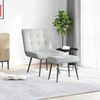 vidaXL Relaxsessel mit Hocker Hellgrau Samt 4012327 Bild 3