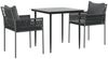 vidaXL 3-tlg. Garten-Essgruppe mit Kissen Poly Rattan und Stahl 3187051 Bild 3