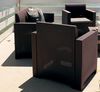 Dmora Loungeset für draußen Gazania, Outdoor-Lounge mit Couchtisch, Terrassenset mit Kissen, Gartenkomposition mit Sofa und Sesseln, Made in Italy, Braun Bild 5