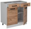 Küchenunterschrank R-Line Goldkraft Eiche 80 cm ohne Arbeitsplatte Vicco Bild 3