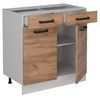 Küchenunterschrank R-Line Goldkraft Eiche 80 cm ohne Arbeitsplatte Vicco Bild 5