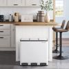 Calicosy Mülltrennung 3 Behälter à 18L Weiß mit Pedal - Weiß Bild 2