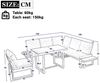 KLAM HOME Gartenlounge-Set Garten-Essgruppe Eck-Set mit 5‑stufiger Neigefunktion bis 55°, (Verzinktes Stahlrohr & Kunststoff-Holz Tischplatte, grau+schwarz), Wetterfestes Lounge‑Set für Garten & Terrasse Bild 3