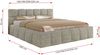 Doppelbett mit Gasdruckfeder, Polsterbett NIRA CLASSIC Holzlattenrost Bett mit Stauraum, gepolstertes Kopfteil Bettkasten Pocket Matratze - 160 x 200 cm - Beige Strukture - VIRE LUX Bild 4