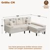 Merax 195cm Chenille-L-Form-Ecksofa, dreisitziges Wohnzimmer-Multifunktions-Chaiselongen-Sofa mit Schlaffunktion, bewegliche Fußbank, beige Bild 4