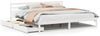 vidaXL Massivholzbett ohne Matratze Weiß 200x200 cm Kiefernholz 3301549 Bild 2