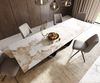 Esstisch Edge 200-300x100 cm Keramik Minas Melange Weiß-Beige Infinity Metall Schwarz ausziehbar Bild 4