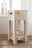 Beistelltisch Akazie 29x29x65 white stone getüncht NATURE WHITE #31 Bild 4