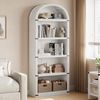 GarveeMore Bücherregal 5Regalböden Gewölbtes Bücherregal 180CM Holz AnzeigeAusstellungsregal, Bücherregal Holzregale für Home Office, Wohnzimmer Bild 2