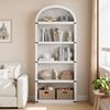 GarveeMore Bücherregal 5Regalböden Gewölbtes Bücherregal 180CM Holz AnzeigeAusstellungsregal, Bücherregal Holzregale für Home Office, Wohnzimmer Bild 5