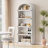 GarveeMore Bücherregal 5Regalböden Gewölbtes Bücherregal 180CM Holz AnzeigeAusstellungsregal, Bücherregal Holzregale für Home Office, Wohnzimmer Bild 3