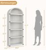GarveeMore Bücherregal 5Regalböden Gewölbtes Bücherregal 180CM Holz AnzeigeAusstellungsregal, Bücherregal Holzregale für Home Office, Wohnzimmer Bild 4