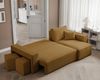 Ecksofa Schlafsofa Sofa ADARA inkl. Hocker Stoff Poso Honiggelb Ottomane Rechts Bild 4