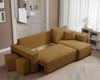 Ecksofa Schlafsofa Sofa ADARA inkl. Hocker Stoff Poso Honiggelb Ottomane Rechts Bild 3