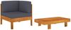 vidaXL 2-tlg. Garten-Lounge-Set mit Dunkelgrauen Kissen Akazienholz 310637 Bild 2