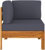 vidaXL 2-tlg. Garten-Lounge-Set mit Dunkelgrauen Kissen Akazienholz 310637 Bild 4