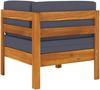 vidaXL 2-tlg. Garten-Lounge-Set mit Dunkelgrauen Kissen Akazienholz 310637 Bild 5