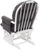 Relaxsessel HWC-C76, Schaukelstuhl Sessel Schwingstuhl mit Hocker ~ Stoff/Textil, dunkelgrau, Gestell weiß Bild 3