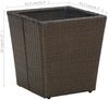 vidaXL Beistelltisch Poly Rattan und Hartglas, Braun, 41,5 x 41,5 x 44 cm, 310558 Bild 5