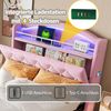 Polsterbett 90x200 cm aus Samt mit Stauraum, farbwechselnder LED und USB- und Type-C-Anschlüssen Bild 4