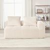 2-Sitzer Sofa 158 x 93 x 61 cm aus Cord in Beige – mit Seitenfächern und Becherhaltern Bild 4