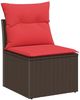 vidaXL Gartensofa-set mit Kissen 8 pcs Braun Poly-Rattan 3345414 Bild 4