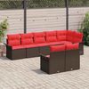 vidaXL Gartensofa-set mit Kissen 8 pcs Braun Poly-Rattan 3345414 Bild 3
