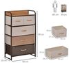 BlingBin Kommode Kommode mit 8 Stoffschubladen, Stahlrahmen & Seitentaschen – Beige (1er Set, 1 St, 58 x 29 x 99 cm, 9.6kg), Ausgestattet mit acht Schubladen gleicher Größe Bild 4
