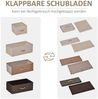 BlingBin Kommode Kommode mit 8 Stoffschubladen, Stahlrahmen & Seitentaschen – Beige (1er Set, 1 St, 58 x 29 x 99 cm, 9.6kg), Ausgestattet mit acht Schubladen gleicher Größe Bild 3