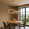 LED Hängelampe, Alu weiß, geschwungen, H 100 cm Bild 3