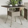 vidaXL Gartentisch mit Glasplatte Grau 80x80x75 cm Poly Rattan 365522 Bild 1