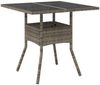 vidaXL Gartentisch mit Glasplatte Grau 80x80x75 cm Poly Rattan 365522 Bild 2