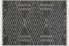 Teppich Baumwolle schwarz weiß 140 x 200 cm geometrisches Muster Kurzflor KHENIFRA Bild 4