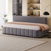 Merax Daybett (Einzelbett Jugendbett Tagesbett Kinderbett Schlafsofa Sofabett, 1 tlg), Polsterbett 90x200cm mit hydraulischem Stauraum &Rückenlehne, Samt Bild 3