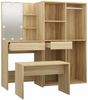 vidaXL Schminktisch-Set mit LED Sonoma-Eiche Holzwerkstoff 3114101 Bild 3