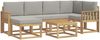 vidaXL Outdoor-Sofagarnitur mit Kissen 7 pcs Weiß und Hellgrau 3387905 Bild 2