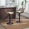 2 Barhocker Set, 49x48x89-109 cm, höhenverstellbar 65-85 cm, Beige Leinen Bild 3