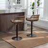 2 Barhocker Set, 49x48x89-109 cm, höhenverstellbar 65-85 cm, Beige Leinen Bild 2