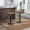 2 Barhocker Set, 49x48x89-109 cm, höhenverstellbar 65-85 cm, Beige Leinen Bild 2