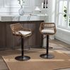 2 Barhocker Set, 49x48x89-109 cm, höhenverstellbar 65-85 cm, Beige Leinen Bild 4