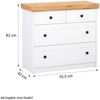 Homestyle4u Sideboard, Holz weiß / Eiche Massiv, 82 x 42 x 92,5 cm, Schubladen: 4 Bild 4