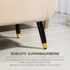 Sitzbank 107 x 42 x 65 cm mit Stauraum – gepolstert in Samtoptik, Beige Bild 5