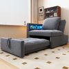 Schlafsofa 177x68x65 cm in Hellgrau mit 5-fach verstellbarer Rückenlehne, 3-in-1-Funktion und USB-/Typ-C-Anschlüssen Bild 3