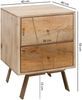 Nachtkonsole SAKIR 40 x 56 x 40 cm Mango Massivholz Nachtschrank hoch | Landhaus Nachtkommode Boxspringbett | Nachttisch mit Schubladen | Nachtkästchen Nachttischschrank Holz | Beistelltisch massiv Bild 3