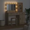 vidaXL Schminktisch mit Spiegelbeleuchtung 2 pcs Braun Holzwerkstoff 3334265 Bild 4